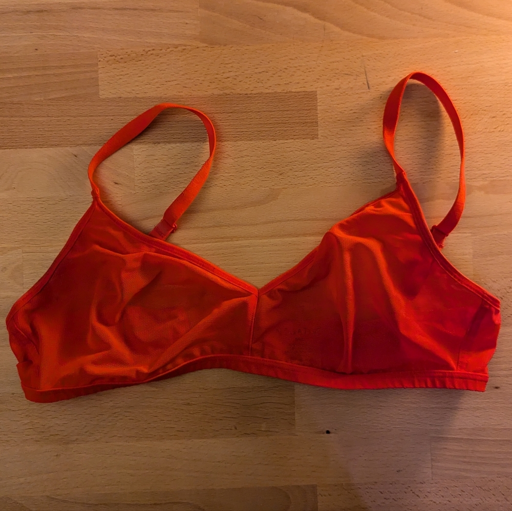 Negative underwear sieve non-wire bra in cherry